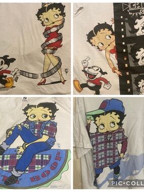 Betty Boop Two Double Side Single Stitch Graphic Shirts Vintage 1994 Size XL